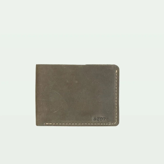 Heritage Wingtip Gray Leather Wallet (customize)