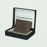 Heritage Wingtip Gray Leather Wallet (customize)