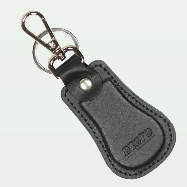 Classic Leather Key Chain |Customizable| Black | by zellwears