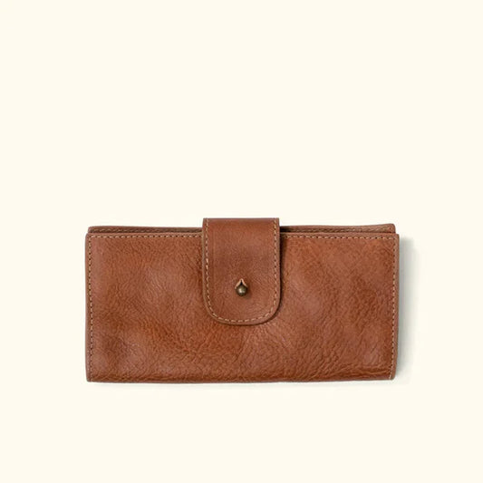 Elegant Leather Long Clutch