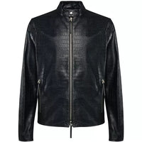 Black Leather Motorcycle Jacket For Men