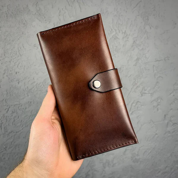 Vintage Leather Foldable Long Wallet